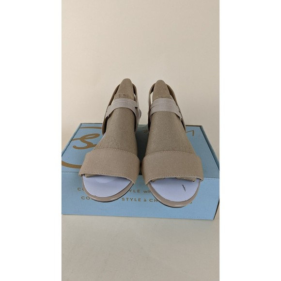 LifeStride Yolo Ankle Strap Wedge Sandals Womens 8 M Taupe Strappy Shoes NWB - Picture 5 of 8